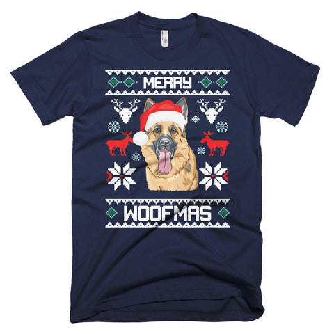 Image of German Shepherd Merry Woofmas Christmas T-Shirt Dog Gift