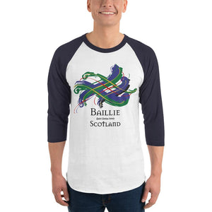 Clan Baillie Tartan Scottish Sleeve Baseball Tee