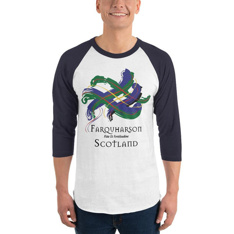 Image of Clan Farquharson Tartan Scottish Sleeve Baseball Tee