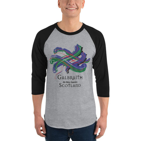 Image of Clan Galbraith Tartan Scottish Sleeve Baseball Tee