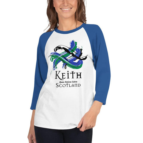 Image of Clan Keith Classic Tartan Scottish Sleeve Baseball Tee