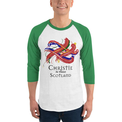 Image of Clan Christie Tartan Scottish Sleeve Baseball Tee