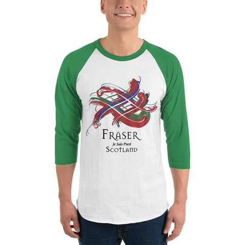 Image of Clan Fraser Tartan Scottish Sleeve Baseball Tee