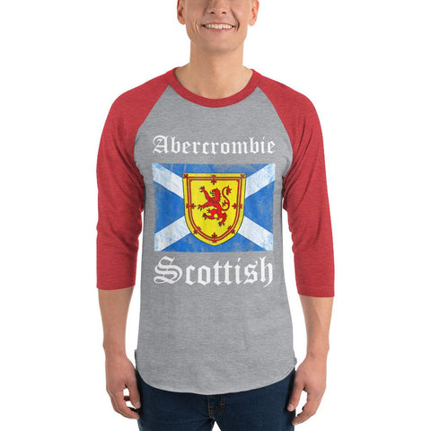 Image of Abercrombie Scottish Sleeve Baseball Tee Coat Arms Lion Flag