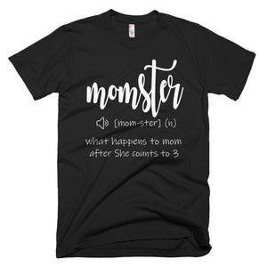 Momster: What Happens To Mom After She Counts To 3 Mother Day T-Shirt