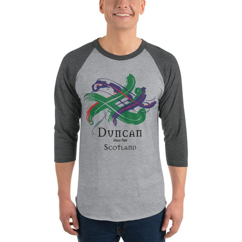 Image of Clan Duncan Tartan Scottish Sleeve Baseball Tee