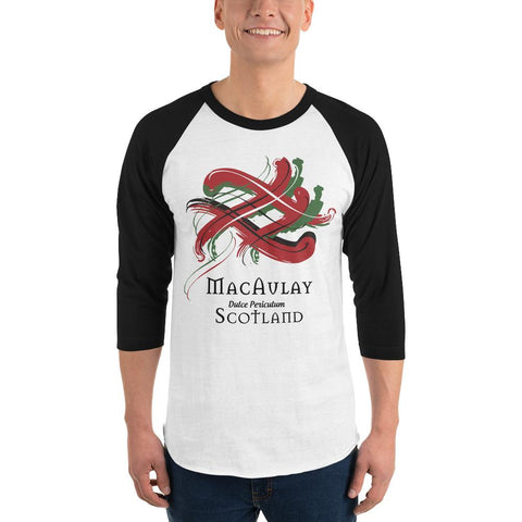 Image of Clan MacAulay Tartan Scottish Sleeve Baseball Tee