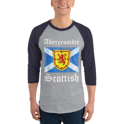 Image of Abercrombie Scottish Sleeve Baseball Tee Coat Arms Lion Flag