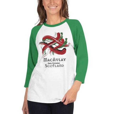 Image of Clan MacAulay Tartan Scottish Sleeve Baseball Tee