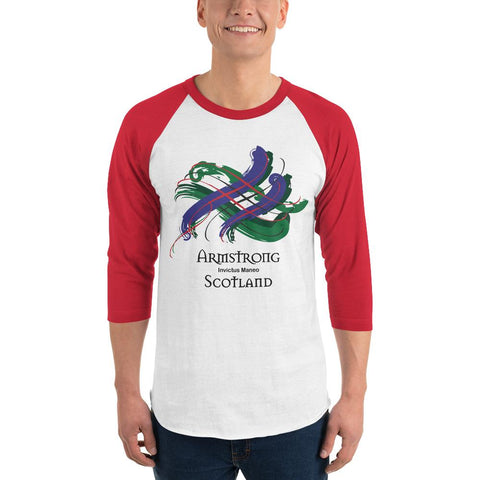 Image of Clan Armstrong Tartan Scottish Sleeve Baseball Tee