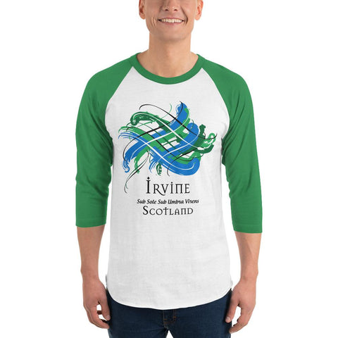 Image of Clan Irvine Classic Tartan Scottish Sleeve Baseball Tee