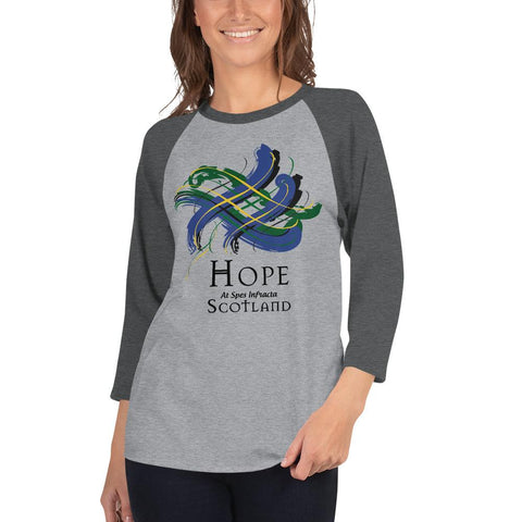 Image of Clan Hope Tartan Scottish Sleeve Baseball Tee