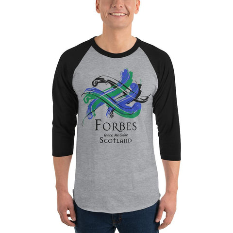 Image of Clan Forbes Classic Tartan Scottish Sleeve Baseball Tee