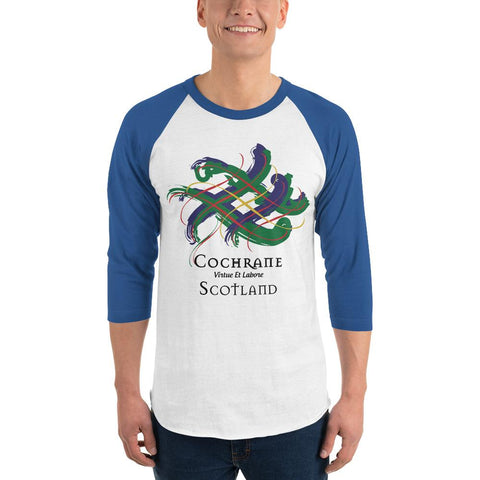 Image of Clan Cochrane Tartan Scottish Sleeve Baseball Tee