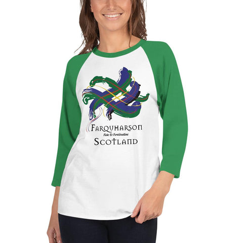 Image of Clan Farquharson Tartan Scottish Sleeve Baseball Tee