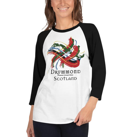 Image of Clan Drummond Tartan Scottish Sleeve Baseball Tee