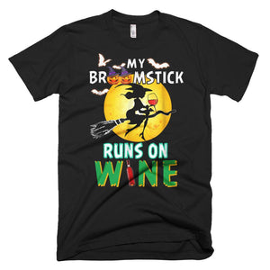 My Broomstick Runs On Wine Halloween T-Shirt