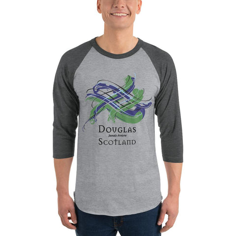 Image of Clan Douglas Tartan Scottish Sleeve Baseball Tee