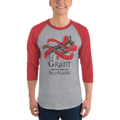 Image of Clan Grant Tartan Scottish Sleeve Baseball Tee