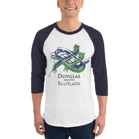 Image of Clan Douglas Tartan Scottish Sleeve Baseball Tee