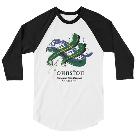 Image of Clan Johnston Tartan Scottish Sleeve Baseball Tee