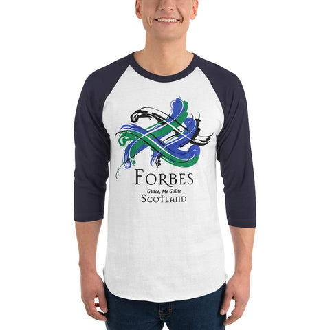 Image of Clan Forbes Classic Tartan Scottish Sleeve Baseball Tee