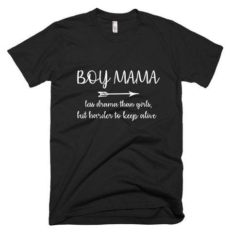 Image of Boy Mama Less Drama Than Girls Harder to Keep Alive Mother Day T-Shirt