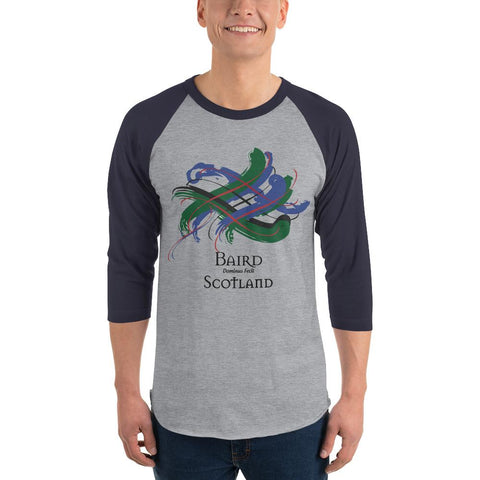 Image of Clan Baird Tartan Scottish Sleeve Baseball Tee