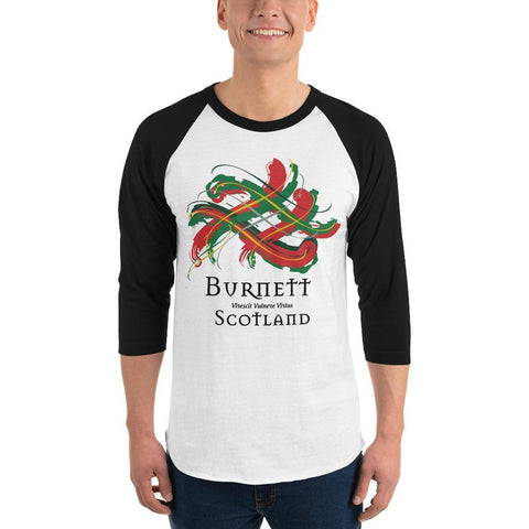 Image of Clan Burnett Tartan Scottish Sleeve Baseball Tee