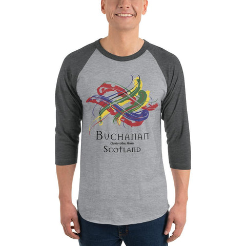 Image of Clan Buchanan Tartan Scottish Sleeve Baseball Tee