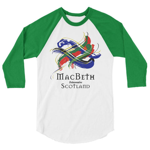 Image of Clan MacBeth Tartan Scottish Sleeve Baseball Tee