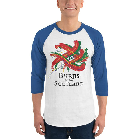 Image of Clan Burns Tartan Scottish Sleeve Baseball Tee