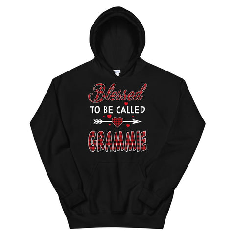 Image of Blessed To Be Called Grammie-Red Tartan Plaid Grandma Christmas Hooded Sweatshirt