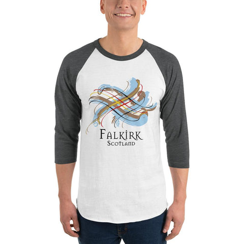 Image of Clan Falkirk Scotland Tartan Scottish Sleeve Baseball Tee