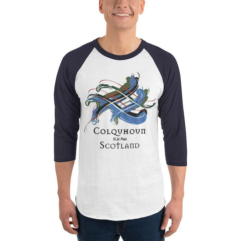 Image of Clan Colquhoun Tartan Scottish Sleeve Baseball Tee