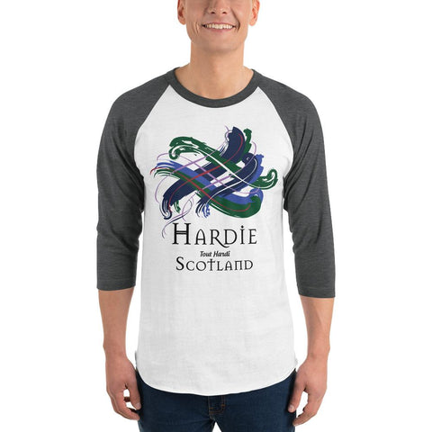 Image of Clan Hardie Tartan Scottish Sleeve Baseball Tee