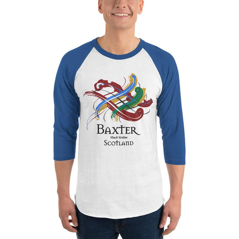 Image of Clan Baxter Tartan Scottish Sleeve Baseball Tee