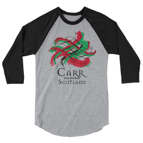 Image of Clan Carr Tartan Scottish Sleeve Baseball Tee