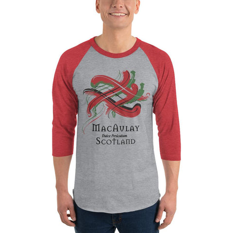 Image of Clan MacAulay Tartan Scottish Sleeve Baseball Tee