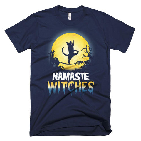 Image of Namaste Witches Cat Yoga Costume Gift Halloween T-Shirt