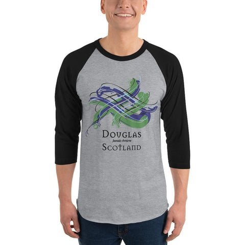 Image of Clan Douglas Tartan Scottish Sleeve Baseball Tee