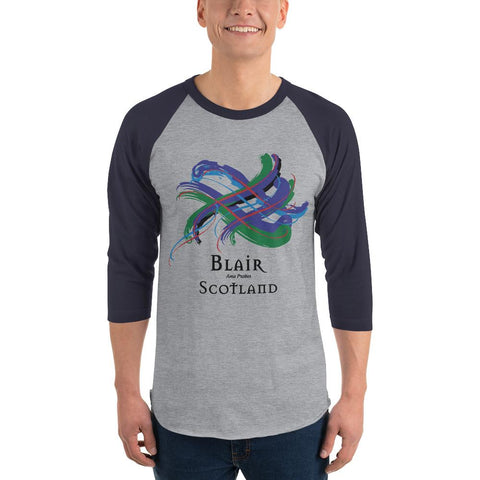 Image of Clan Blair Tartan Scottish Sleeve Baseball Tee