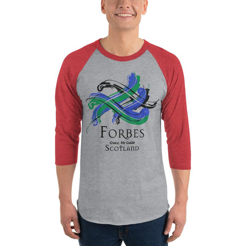 Image of Clan Forbes Classic Tartan Scottish Sleeve Baseball Tee