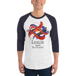 Clan Leslie Tartan Scottish Sleeve Baseball Tee