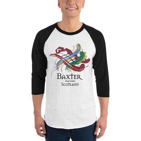 Image of Clan Baxter Tartan Scottish Sleeve Baseball Tee