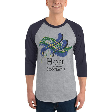 Image of Clan Hope Tartan Scottish Sleeve Baseball Tee