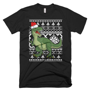 Kids Dinosaur Xmas Hat Santa Season Ugly Gift Christmas T-Shirt