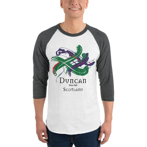 Image of Clan Duncan Tartan Scottish Sleeve Baseball Tee