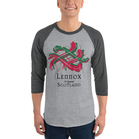 Image of Clan Lennox Tartan Scottish Sleeve Baseball Tee