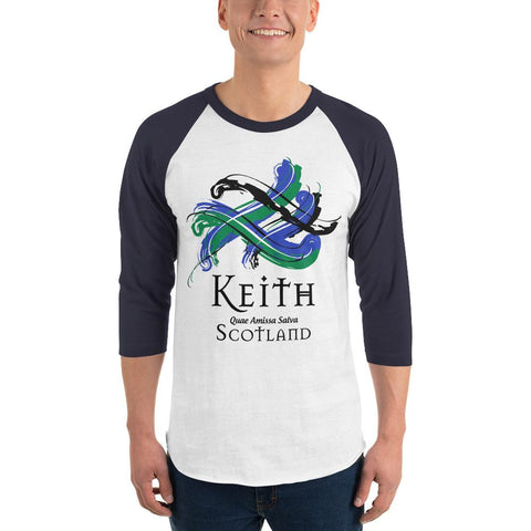 Image of Clan Keith Classic Tartan Scottish Sleeve Baseball Tee